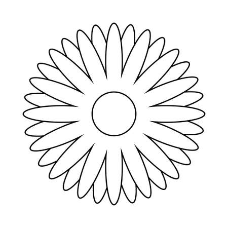 Isolated outline of a flower Vector illustrationのイラスト素材
