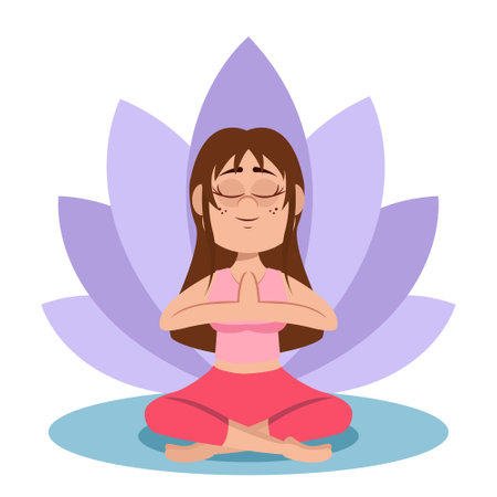 Isolated woman meditating Yoga Healthy lifestyle Vector illustrationのイラスト素材