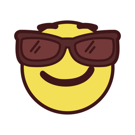 Isolated emoji face with sunglasses Vector illustrationのイラスト素材