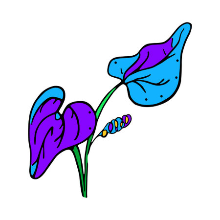 Isolated flower sketch Spring time Vector illustrationのイラスト素材