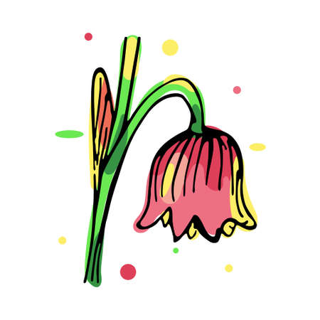 Isolated flower sketch Spring time Vector illustrationのイラスト素材