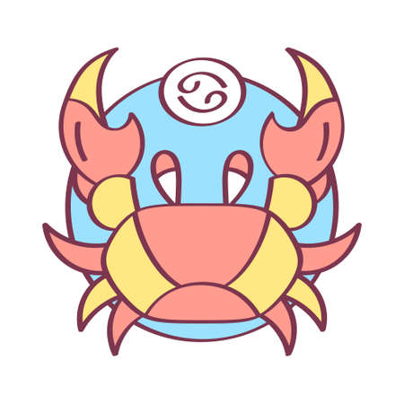 Isolated cancer icon colored zodiac sign Vectorのイラスト素材