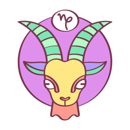 Isolated capricorn icon colored zodiac sign Vectorのイラスト素材
