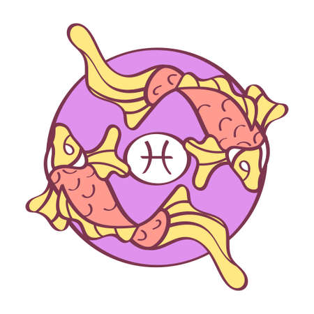 Isolated pisces icon colored zodiac sign Vectorのイラスト素材