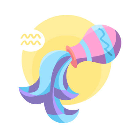 Isolated aquarius icon colored zodiac sign Vectorのイラスト素材