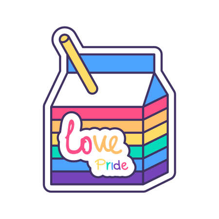 Isolated juice box with text and lgbt rainbow colors Vectorのイラスト素材
