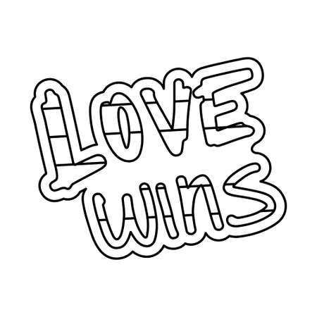 Isolated lgbt message with stripes and no color Vectorのイラスト素材