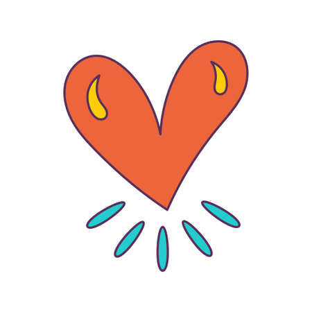 Isolated sketch of a colored heart shape Vectorのイラスト素材