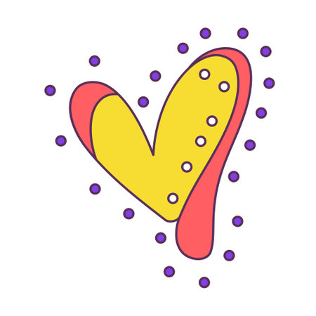Isolated sketch of a colored heart shape Vectorのイラスト素材