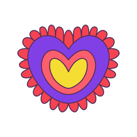 Isolated sketch of a colored heart shape Vectorのイラスト素材