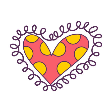 Isolated sketch of a colored heart shape Vectorのイラスト素材