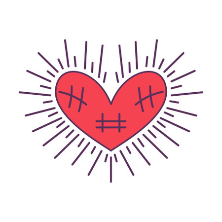 Isolated sketch of a colored heart shape Vectorのイラスト素材
