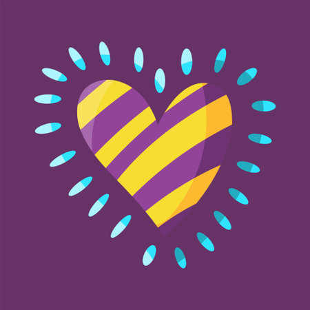 Isolated sketch of a colored heart shape Vectorのイラスト素材