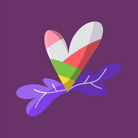 Isolated sketch of a colored heart shape Vectorのイラスト素材