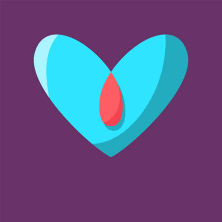 Isolated sketch of a colored heart shape Vectorのイラスト素材