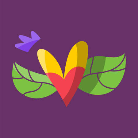 Isolated sketch of a colored heart shape Vectorのイラスト素材