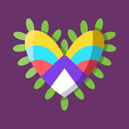 Isolated sketch of a colored heart shape Vectorのイラスト素材