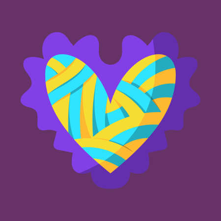 Isolated sketch of a colored heart shape Vectorのイラスト素材