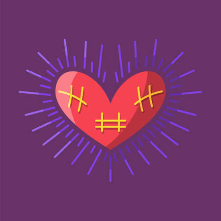 Isolated sketch of a colored heart shape Vectorのイラスト素材