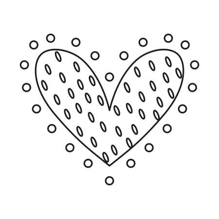 Isolated outline sketch of a heart shape Vectorのイラスト素材
