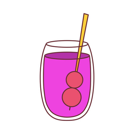 Isolated cocktail icon with cherries on a stick Vectorのイラスト素材