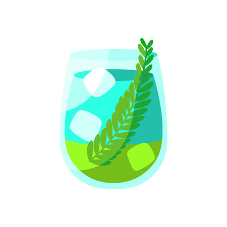 Ilustración de Isolated cocktail icon with leaf and ice Vector - Imagen libre de derechos