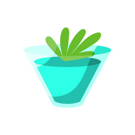 Isolated tropical cocktail icon with leaves Vectorのイラスト素材