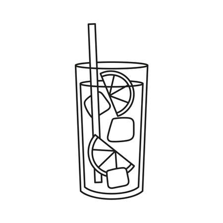Isolated tropical cocktail icon with a lemon Vectorのイラスト素材