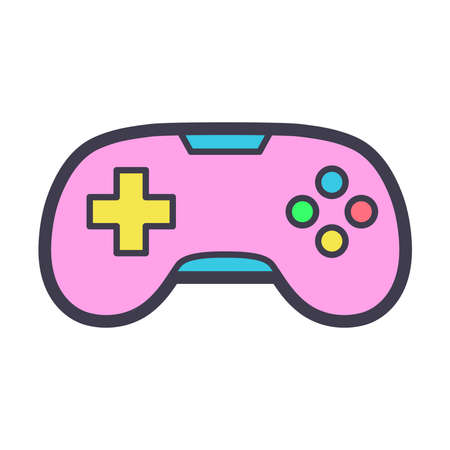 Isolated colored joystick icon with buttons Vector