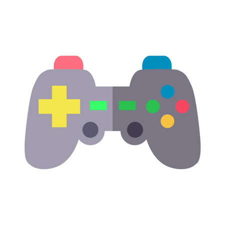 Isolated colored joystick icon with buttons Vector