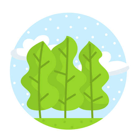 Group of tree on a camping sticker Vectorのイラスト素材
