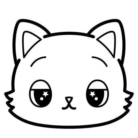 Isolated cute sad cat emoji Vector illustrationのイラスト素材
