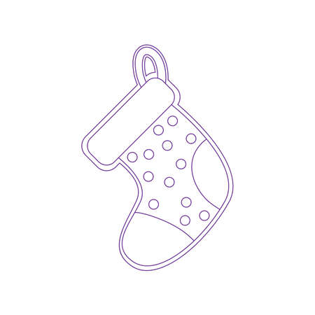 Isolated decorated santa gift boot Vector illustrationのイラスト素材