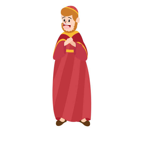 Isolated Wise Man christmas character Vector illustrationのイラスト素材