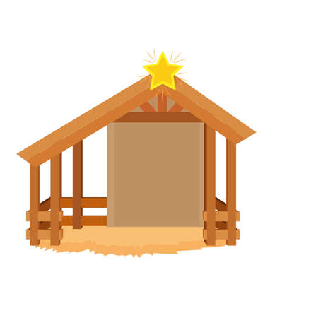 Isolated christmas sickle with star Nativity Vector illustrationのイラスト素材