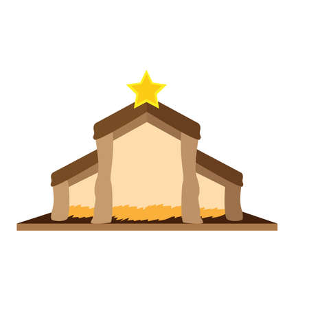 Isolated christmas sickle with star Nativity Vector illustrationのイラスト素材