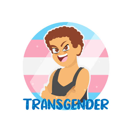 Isolated happy transgender person Vector illustration designのイラスト素材