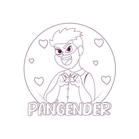 Isolated happy pangender person Vector illustration desingのイラスト素材