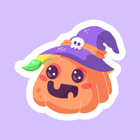 Isolated cute halloween pumpkin icon Vector illustrationのイラスト素材
