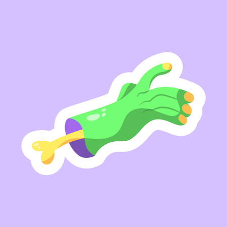 Isolated cute halloween zombie hand icon Vector illustrationのイラスト素材