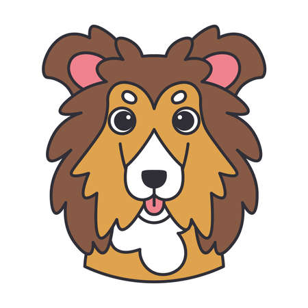 Isolated cut eavatar of a collie dog breed Vector illustrationのイラスト素材