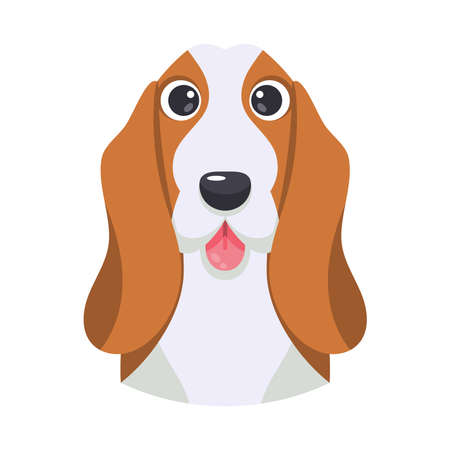 Isolated cute avatar of a basset hound dog breed Vector illustrationのイラスト素材