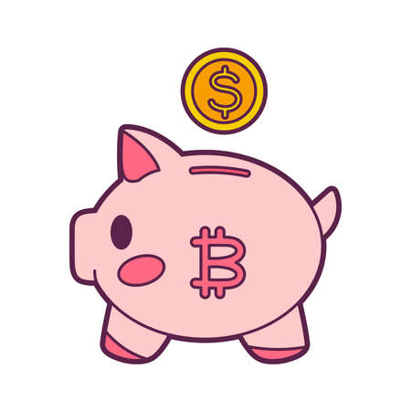 Isolated bitcoin concept Crypto currency Vector illustrationのイラスト素材