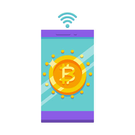 Isolated bitcoin concept Crypto currency Vector illustrationのイラスト素材