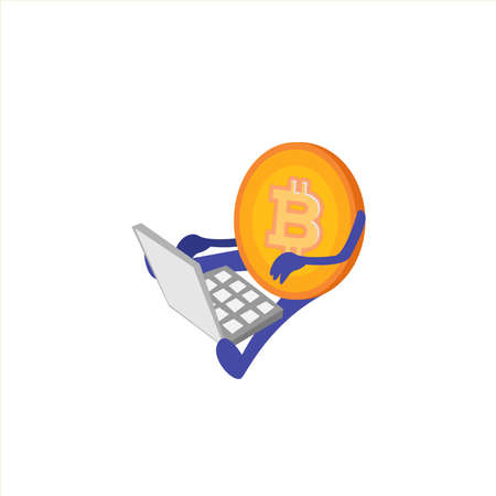 Isolated bitcoin concept Crypto currency Vector illustrationのイラスト素材