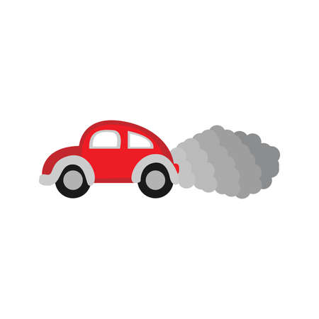 Isolated car icon with smok Pollution concept Vector illustrationのイラスト素材