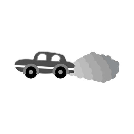 Isolated car icon with smok Pollution concept Vector illustrationのイラスト素材
