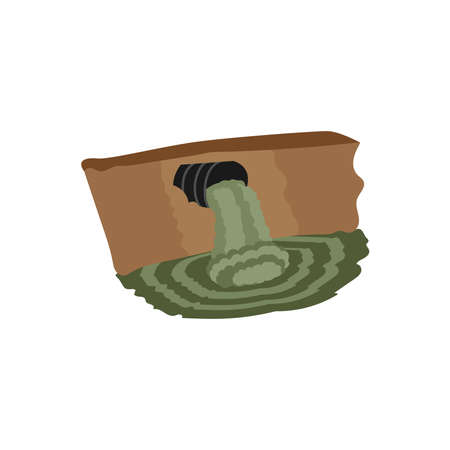 Isolated waste spill icon Pollution concept Vector illustrationのイラスト素材