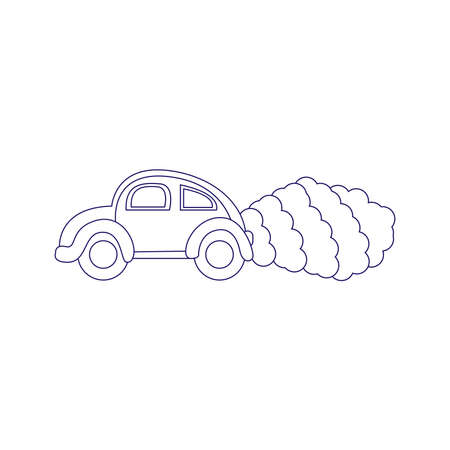 Isolated car icon with smoke Pollution concept Vector illustrationのイラスト素材