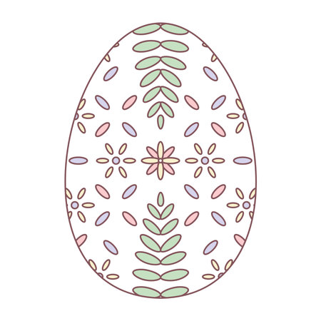 Isolated easter egg with floral decorations on pastel color Vector illustrationのイラスト素材